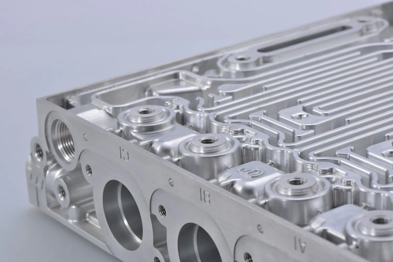 Close view of a precision machined industrial component
